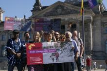 Foto: Xanthe Hall, IPPNW. 31.08.2016, Pressetermin zum Kampagnenstart vor dem Bundestag